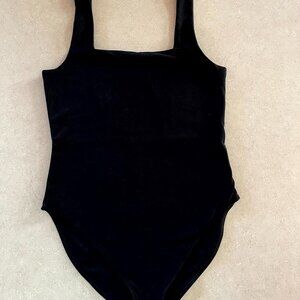 Old Navy Solid Black Tank Square Neck (front/back) Body Suit EUC Women's M